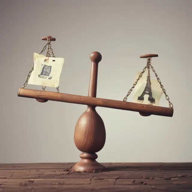 Seesaw with written premium (left) and earned premium (right), representing income for insurance companies.