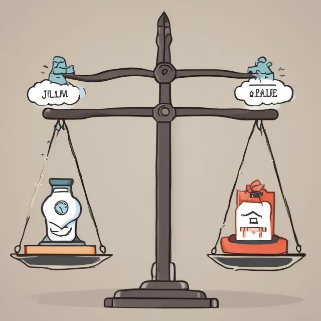 An underwriter holding a set of balanced scales with gross written premiums on one pan and net written premiums on the other, emphasizing an insurer