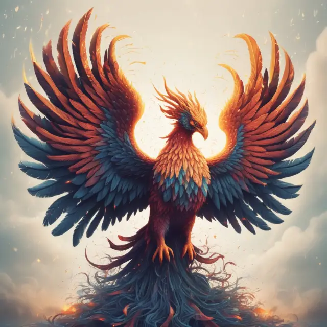 Phoenix rising with gross and net written premium data, indicating financial growth for insurance companies