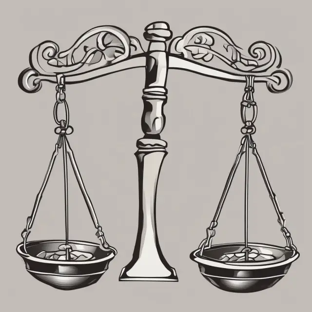 A balanced scale illustrating the World Trade Organization (WTO) addressing both free trade benefits and potential protectionist measures