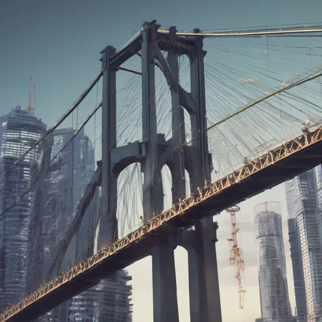 An image of an intricate digital bridge linking institutional investors with a sea of XBRL financial data, emphasizing the connection and accessibility