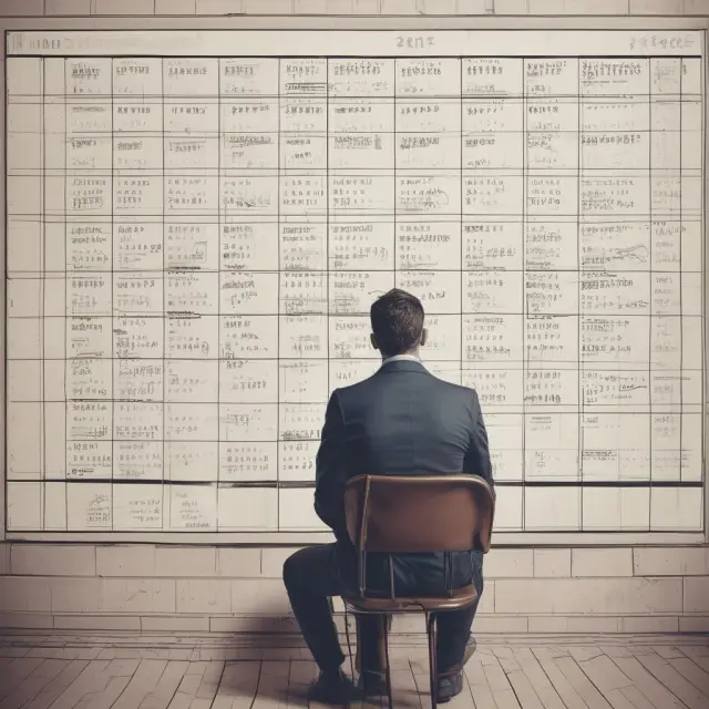 An investor examines a calendar with marked dates for ex-dividend (XD) and no dividend (-J), illustrating their significance in stock trading.