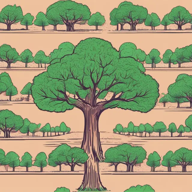 Company stock issuance represented as a tree, with branches symbolizing shareholders and each holding rights for new growth