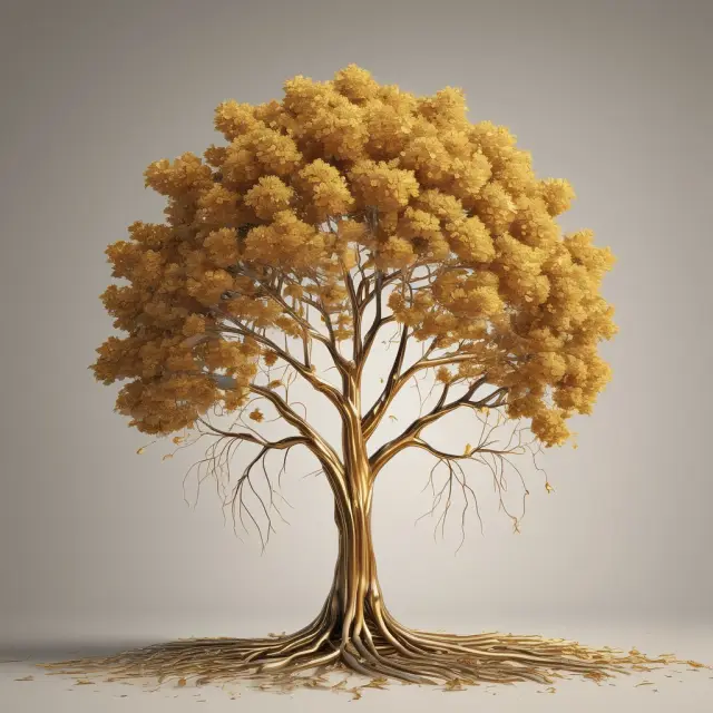 Golden tree with 