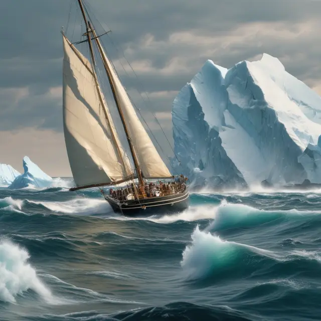 A yacht navigating rough waves while confronting icebergs, marine life, and signs of osmosis bubbles illustrate common insurance exclusions in this section