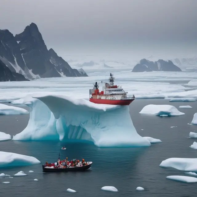 Foreign bank issuing Yankee CDs represented as an icy branch on a towering iceberg, symbolizing shorter maturity periods and potential penalties affecting investment liquidity