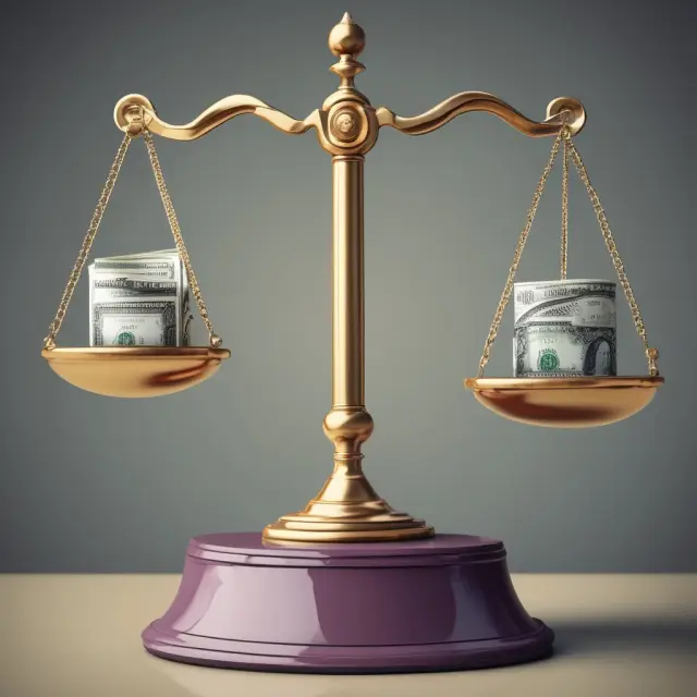 A balanced scale depicting two sides representing beginning and ending investments with a pivot symbolizing the yearly rate of return calculation