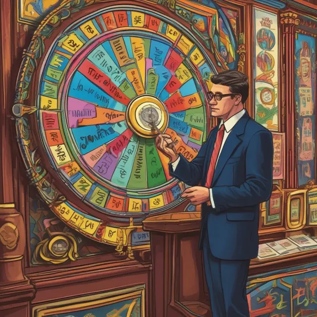 An image of a wise actuary spinning a wheel labeled 