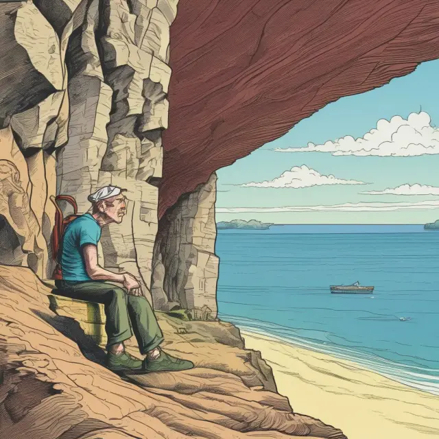 A retiree stands between two cliffs, contemplating the tradeoff between financial security from a years certain annuity and flexibility for adjusting retirement income.