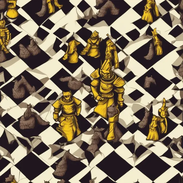 A yellow knight on the chessboard reconsiders its hostile takeover attempt and merges with the target as equal partners, symbolizing strategic fit and collaboration.