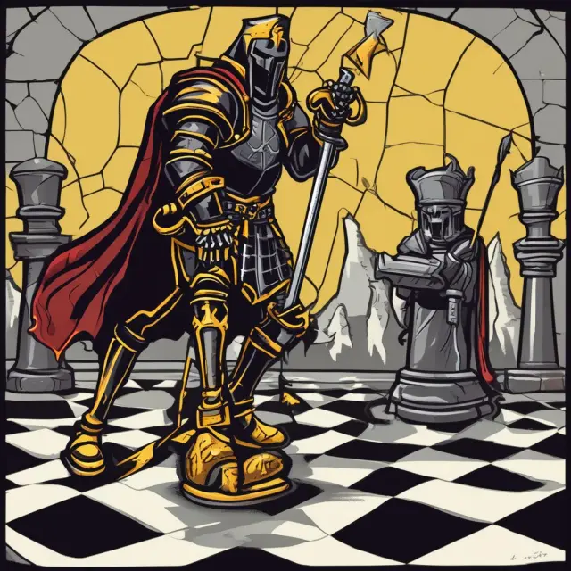 A black knight aggressively charges towards a yellow knight on a chessboard, representing the contrasting tactics of hostile and friendly M&A takeovers