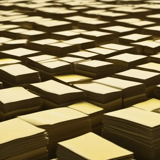 Two yellow sheets shining in darkness, revealing essential data for over-the-counter bond traders.