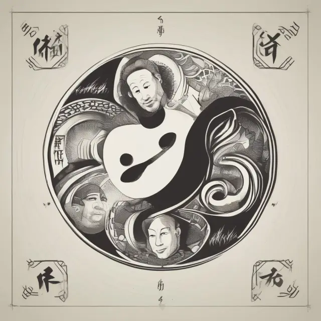 Visualizing two financial institutions symbolically represented as yin and yang, with the higher-performing Alpha Bank having a larger yield on earning assets, indicating stability and success.