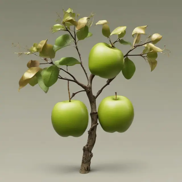 Two branches with golden apples symbolizing yield on cost (YOC) and green apples representing current dividend yield (CDY), illustrating their differences in investment evaluation.