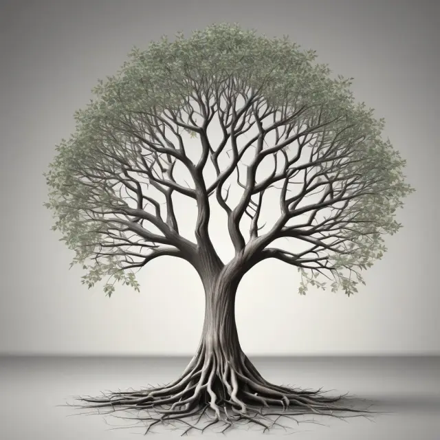 A flourishing tree with expansive branches, symbolizing the growth potential of investing in companies with strong dividend growth prospects for maximizing yield on cost.