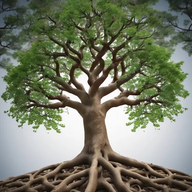 A tree with dividend-paying branches growing from a solid, well-rooted financial foundation