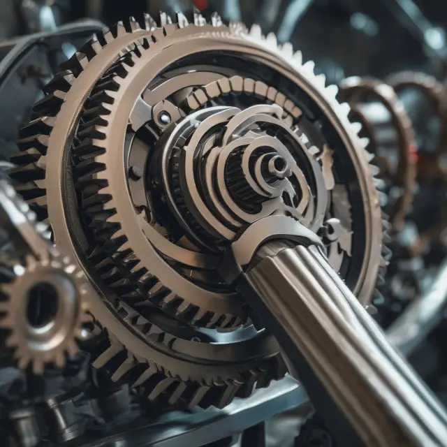 Efficient workers operating machinery to optimize yields, balancing gears and improving productivity