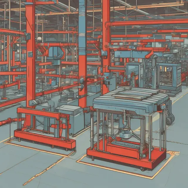 An industrial scale balanced on a production line, representing the importance of measuring and reporting yield variance to optimize manufacturing operations