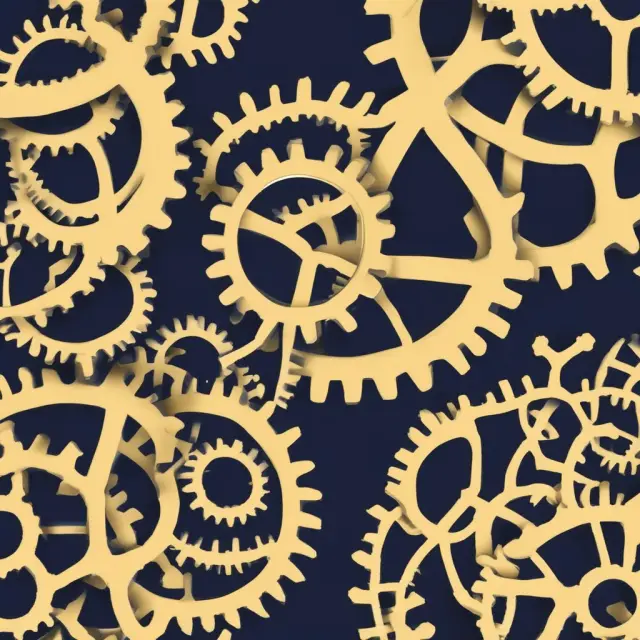 Three gears symbolizing stock (Cost Yield and Current Yield), bonds (Nominal Yield), and mutual fund yields (SEC Yield and Mutual Fund Yield) in a cohesive financial system