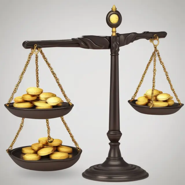 An investor balances a scale with golden coins representing bond investments and yield quotes for evaluation.
