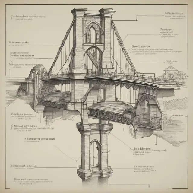 Bonds of different types and sizes on a bridge, with yield basis represented by pillar heights