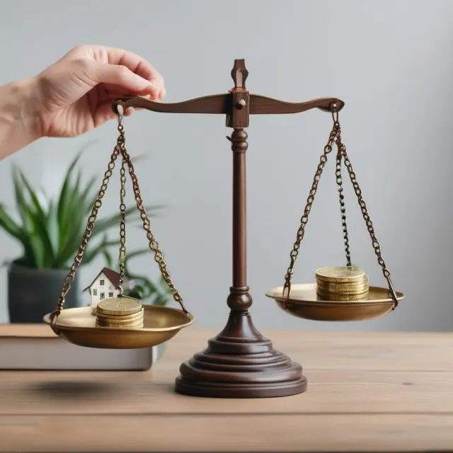 Mortgage broker with balance scales, par rate on one side and YSP on the other, illustrating their relationship in mortgage financing.