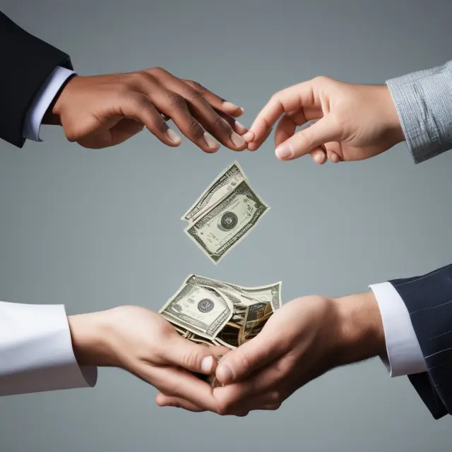 Visualization of an investor deciding between receiving dividends or reinvesting with two hands representing different types of index funds