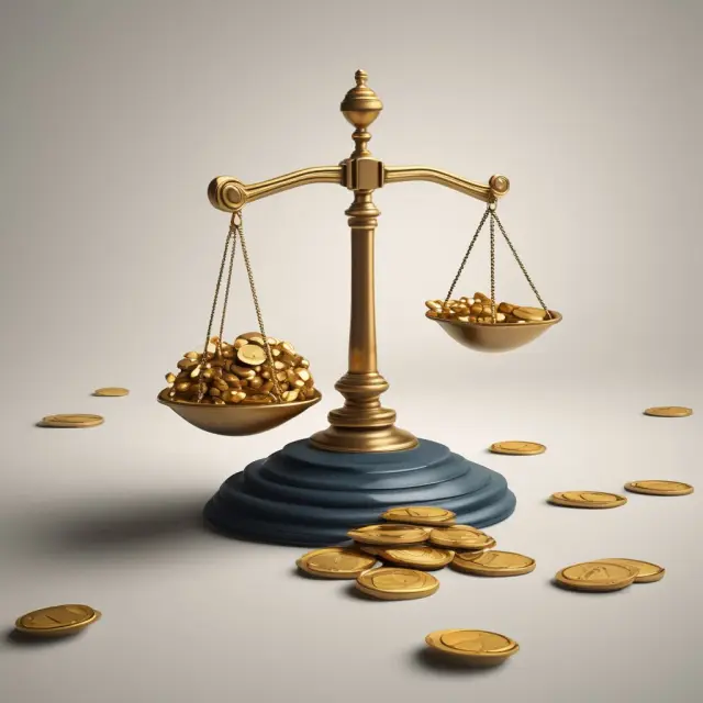 Golden scales represent yield-based call and put options balancing against interest rate fluctuations