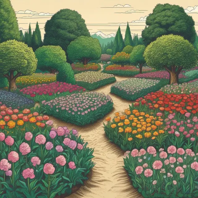 An image of a lush garden filled with yield-based options, exchange-traded funds (ETFs), bonds, and stocks growing amidst a sea of changing interest rates