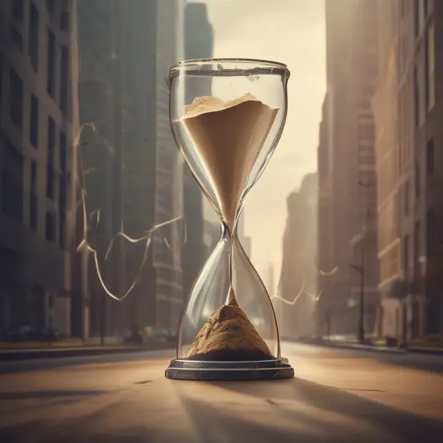Inverted yield curve represented as an hourglass shape, symbolizing potential economic downturns