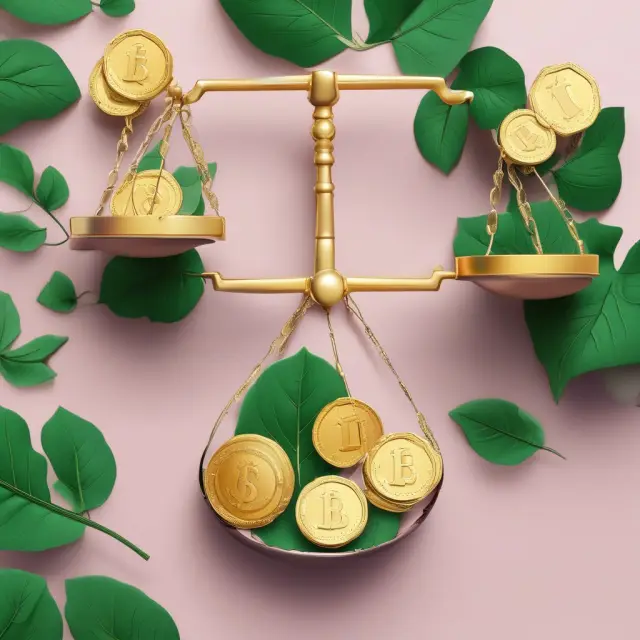 Gold coins symbolizing yield maintenance premiums balance against green leaves representing borrower payments.