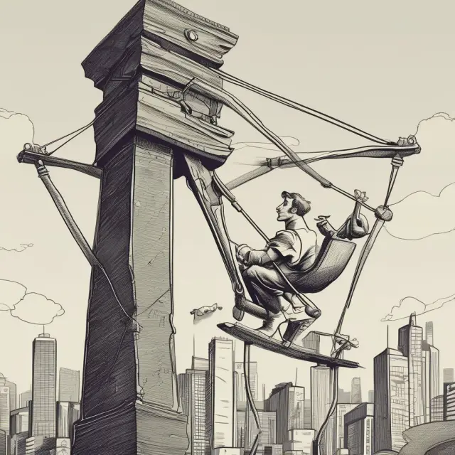A dynamic scene featuring an investor exchanging lower-yielding bonds on one side with higher-yielding ones on the other, symbolizing yield pickup strategy, risk, and reward