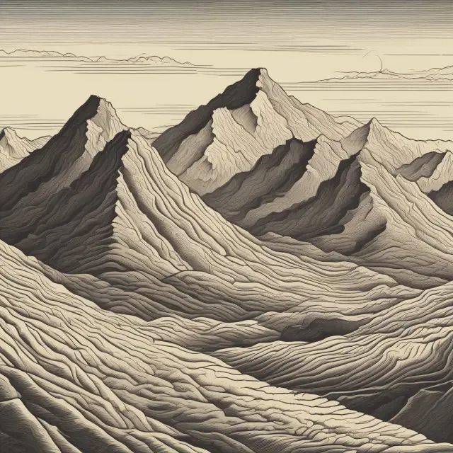 Two stacked mountain ranges symbolizing different bond yields; the higher yield is shown in front, bridging the gap with the lower yield