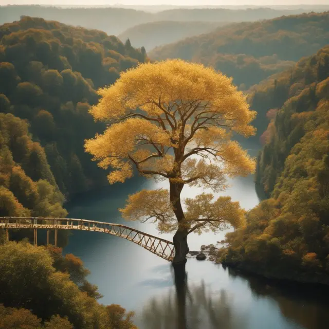 Golden tree signifying Zero Volatility Spread (Z-spread), a bridge depicting High-yield bond spread, and a crystal ball showing Option-adjusted Spread (OAS) in yield spread analysis.