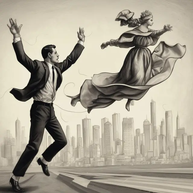 An elegant dance between an investor and a callable bond, symbolizing the balance of risk, reward, and potential capital appreciation.