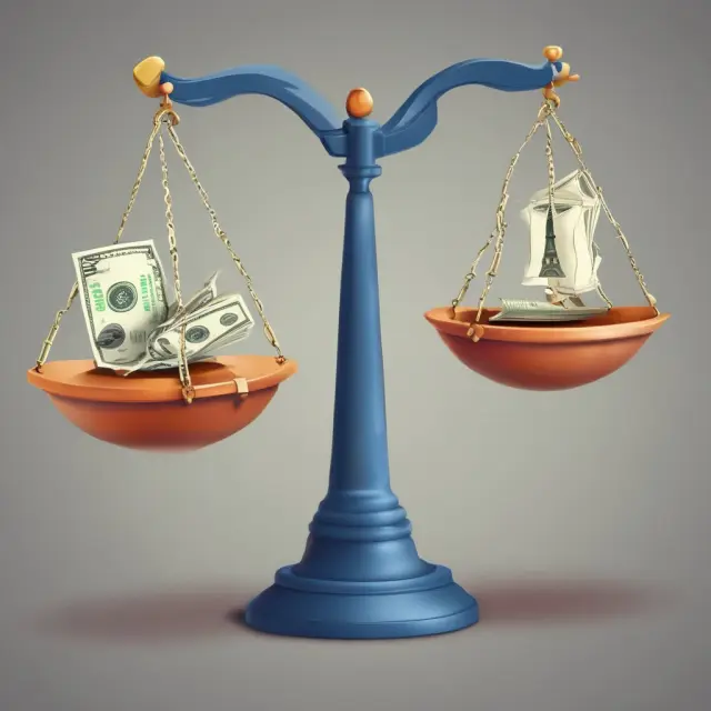 A balanced scale represents an employee