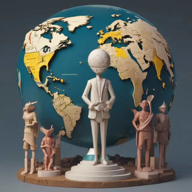 A mosaic of young professionals from different countries, blending into a vibrant image