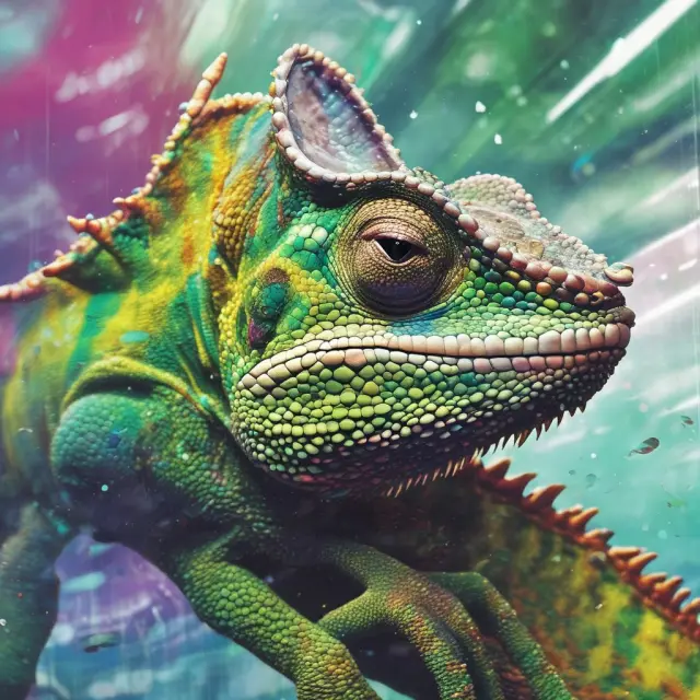 Chameleon representing the Z designation, morphing into various shapes symbolizing different types of miscellaneous Nasdaq securities