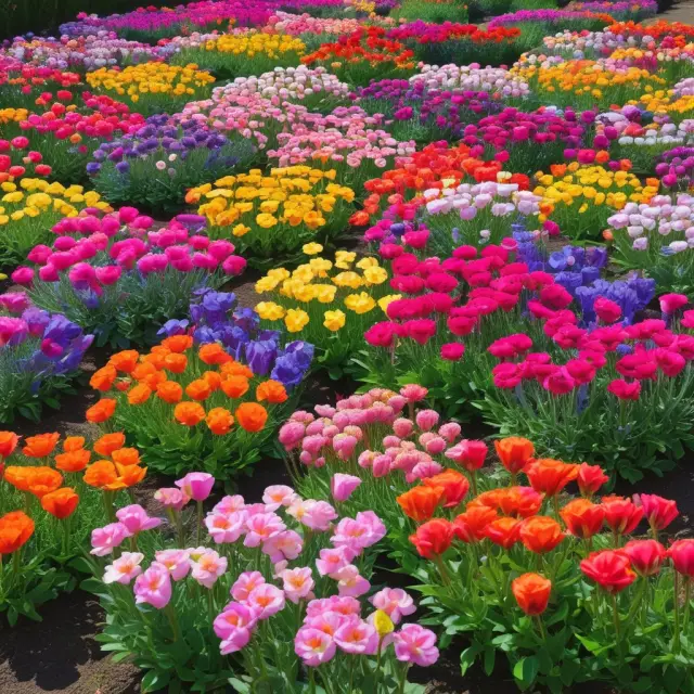 A vibrant garden filled with various ETFs represented as flowers. Each flower displays its corresponding Zacks Rank label, symbolizing the potential growth and performance of each investment vehicle.