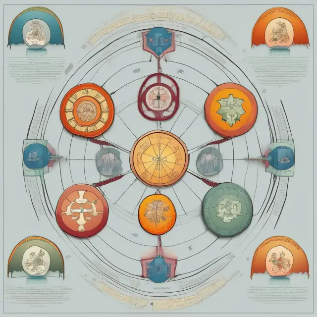 A zodiac wheel featuring twelve sections representing various target-date funds and their corresponding Zacks Lifecycle Indices, with diverse asset classes.