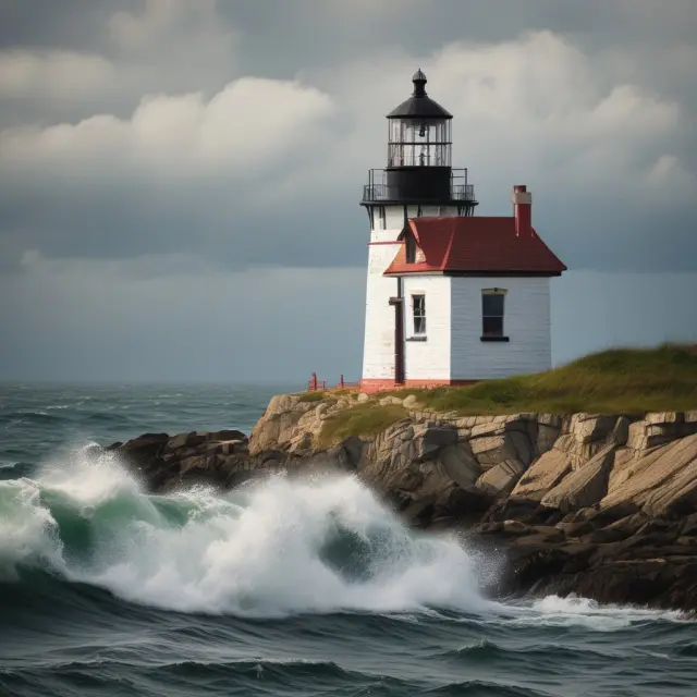 A serene sea with Zacks Lifecycle Indices as lighthouses, illuminating the path for retirees to manage investment risk and secure their future
