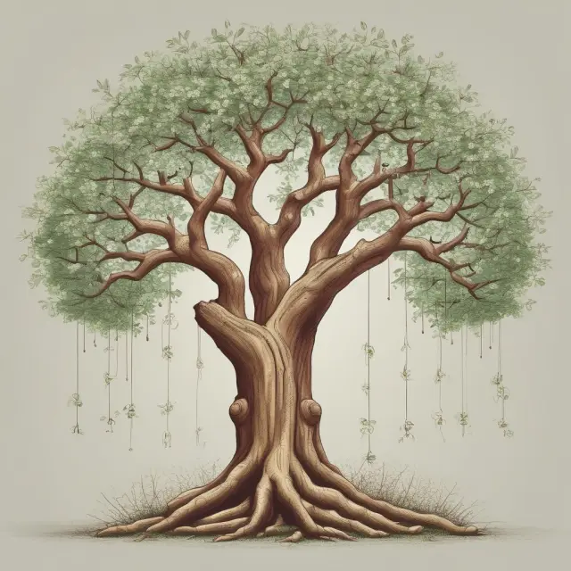 A tree illustrating multiple zero balance subaccounts growing from a central master account, symbolizing effective budget management