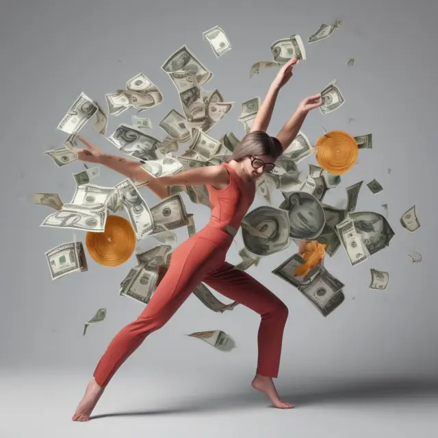 An intricate ballroom dance between Zero Balance Accounts (ZBAs) and Master Accounts, symbolizing the optimized balance between cash management and efficiency.