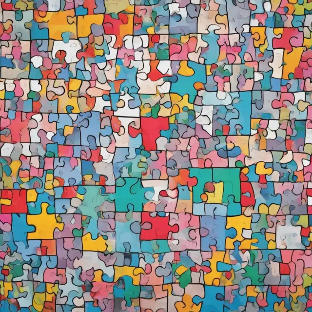 Zero-based budgeting: Jigsaw puzzle pieces representing departments, requiring justification for each expense.