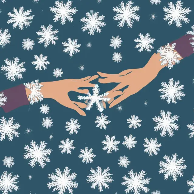 Two hands holding identical snowflakes, representing zero basis risk swaps and synchronized floating rates for municipalities