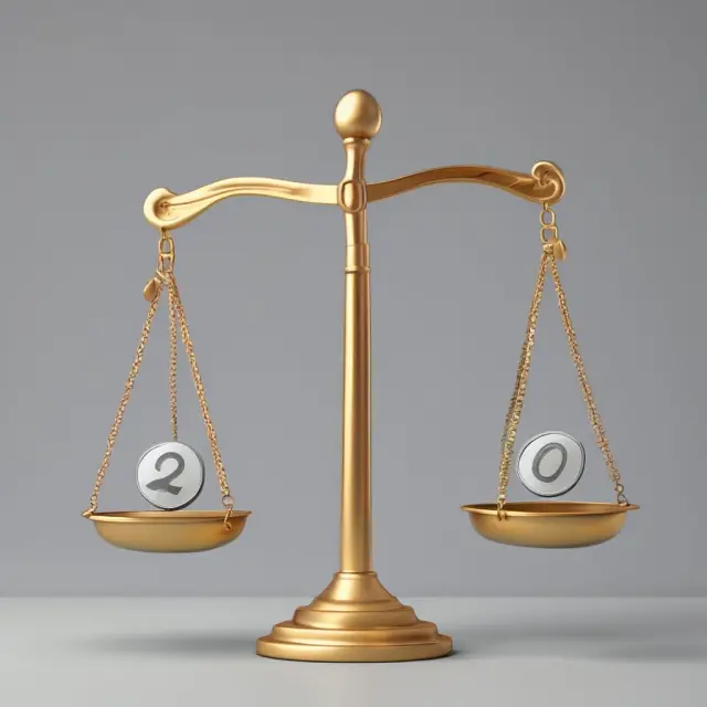 A pair of balanced scales with one side tipped towards zero, symbolizing low credit utilization ratio and improved credit scores