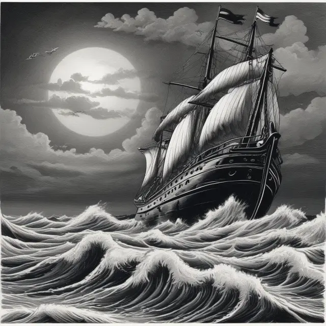 Central banker steering a ship, managing interest rates to stabilize the economy amidst turbulent waters