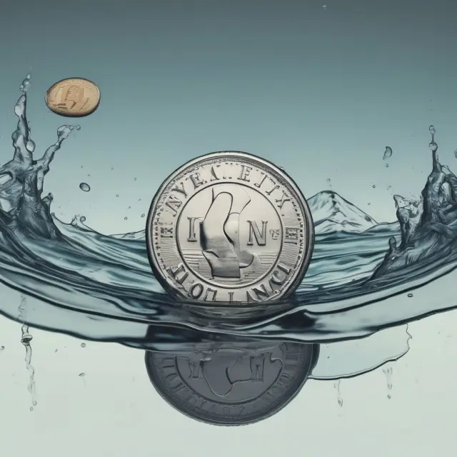 Swiss Franc coin submerged in water under negative interest rates, illustrating the Swiss National Bank