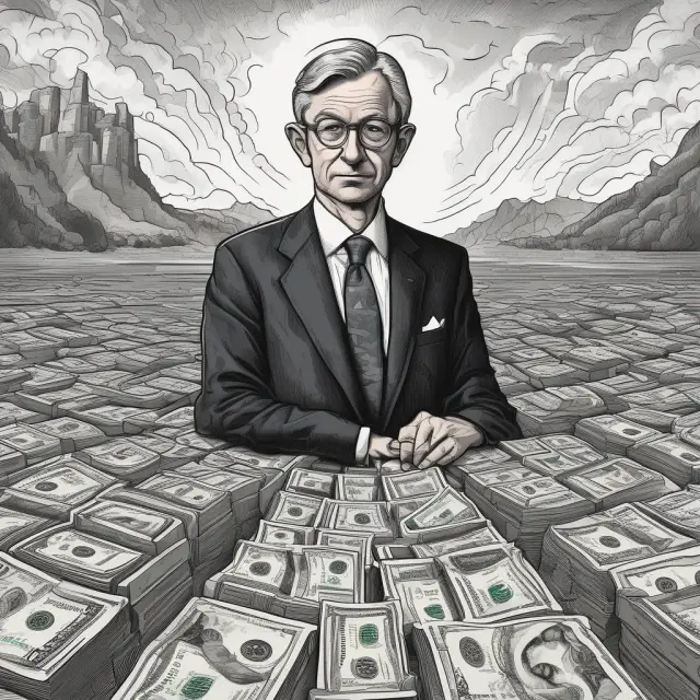 A central banker weighs the pros and cons of implementing negative interest rates in a liquidity trap scenario, surrounded by various economic charts.
