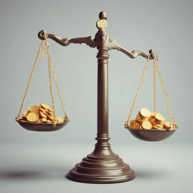 Two scales balanced with gold coins representing different inflation indexes during a Zero-Coupon Inflation Swap